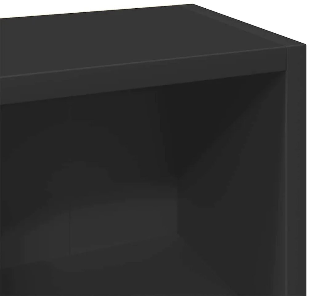 Armários para CD 2 pcs 21x16x93,5 cm contraplacado preto