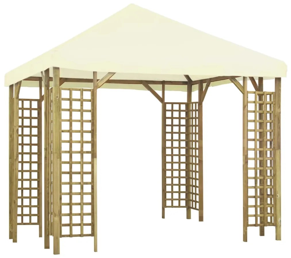 vidaXL Gazebo 3x3 m branco creme