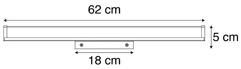 LED Candeeiro de parede de banheiro moderno aço 62 cm IP44 - Cascada Moderno