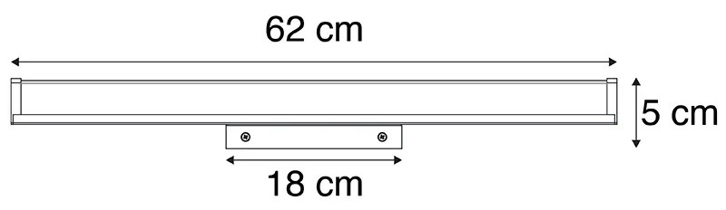 LED Candeeiro de parede moderno para casa de banho em aço 62 cm IP44 - Cascada Moderno