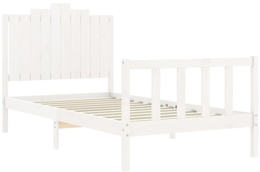 Cama sem colchão 100x200 cm madeira de pinho maciça branco