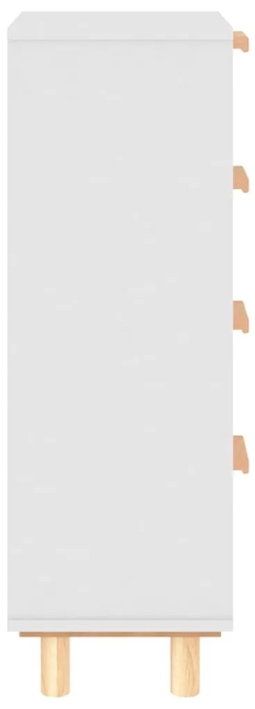 Aparador 40x30x90 cm madeira pinho maciça/vime natural branco
