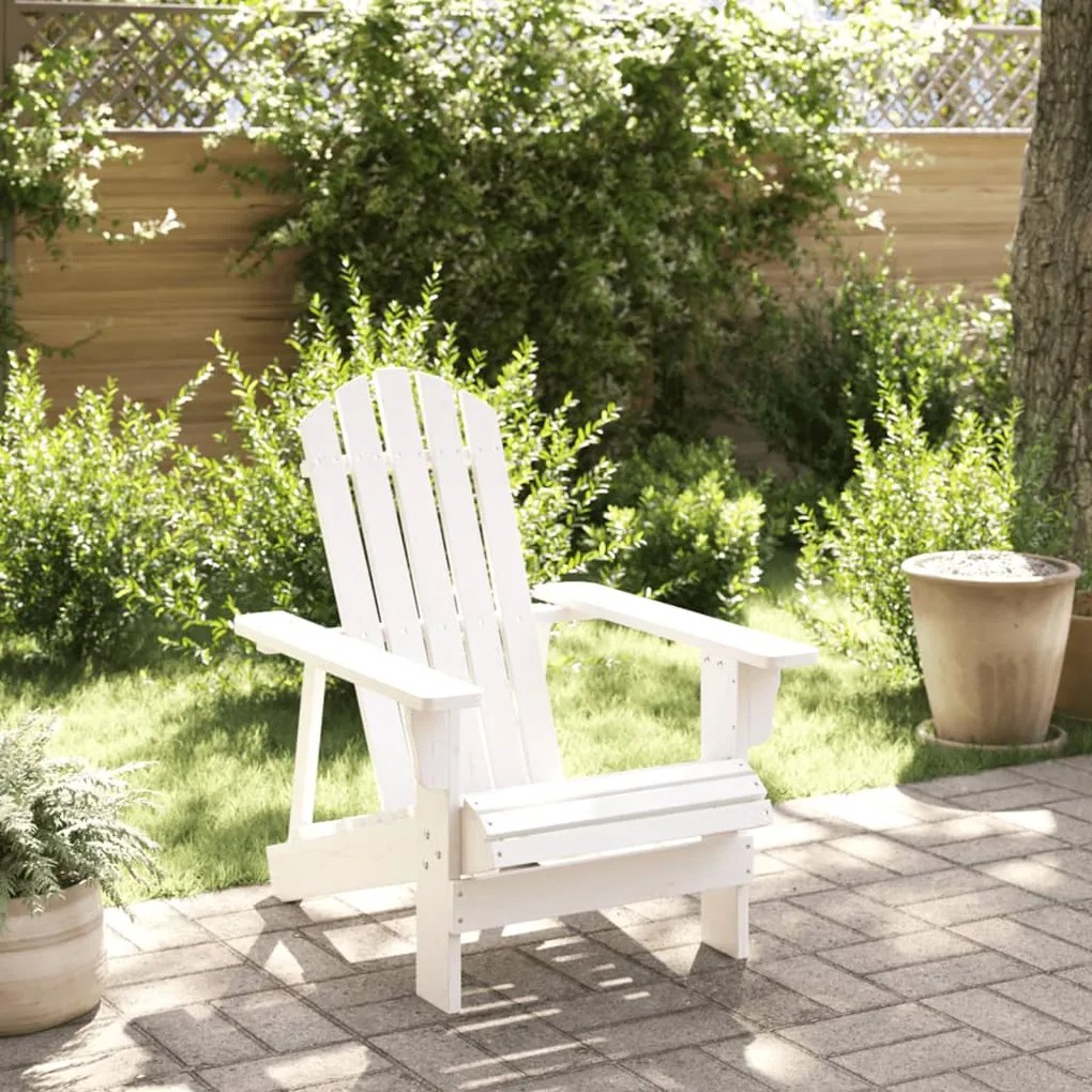 vidaXL Cadeira adirondack 69x85x90,5 cm madeira de abeto maciça branco