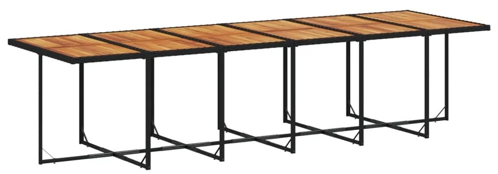 17 pcs conjunto de jantar p/ jardim c/ almofadões vime PE preto