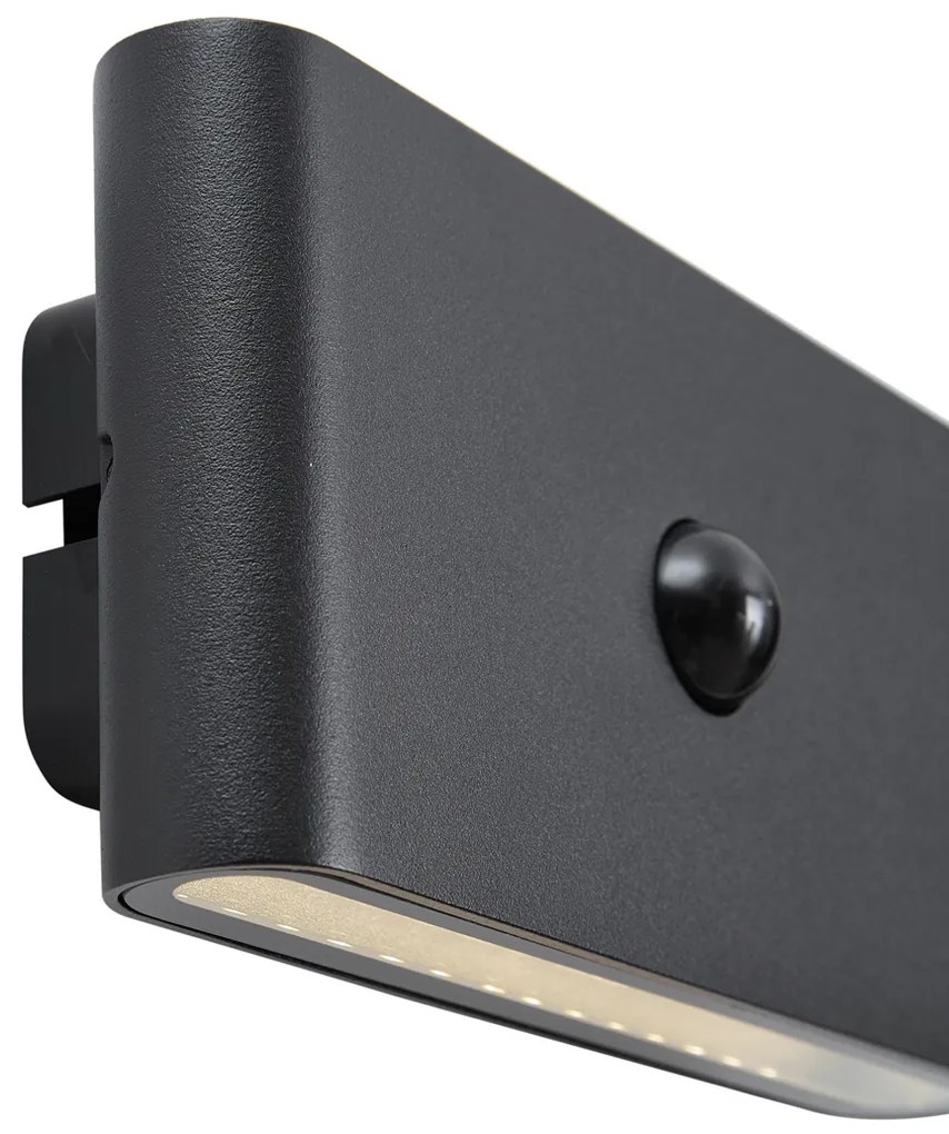 Candeeiro de Parede Preto Sensor Lux Magnético Incl. LED Recarregável - Batt