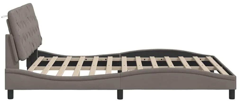 Estrutura de cama com LED sem colchão 160x200 cm tecido