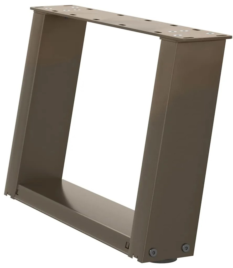 Pés para mesa de centro em formato de U, 2 peças, aço natural, 40x(30-