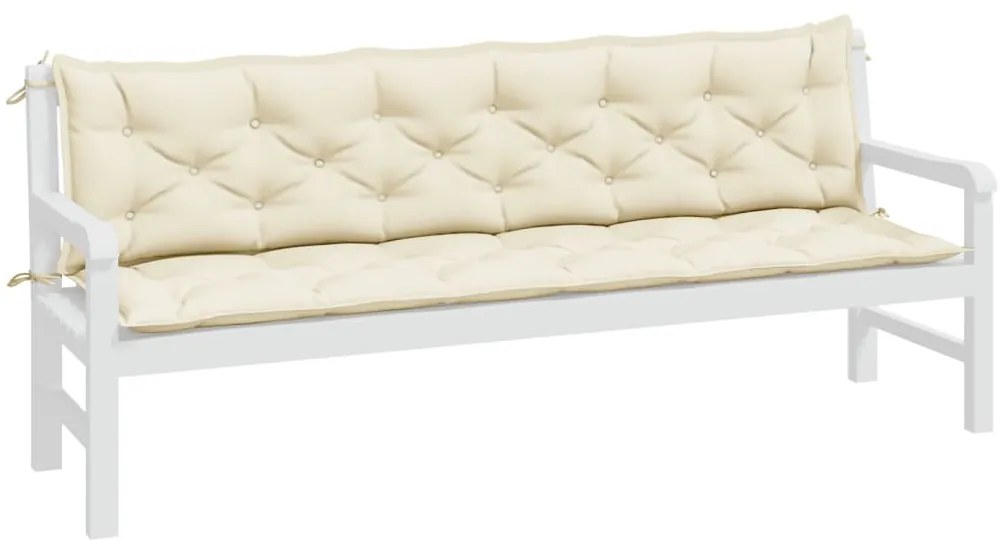 Almofadões banco jardim 2 pcs tecido oxford branco nata