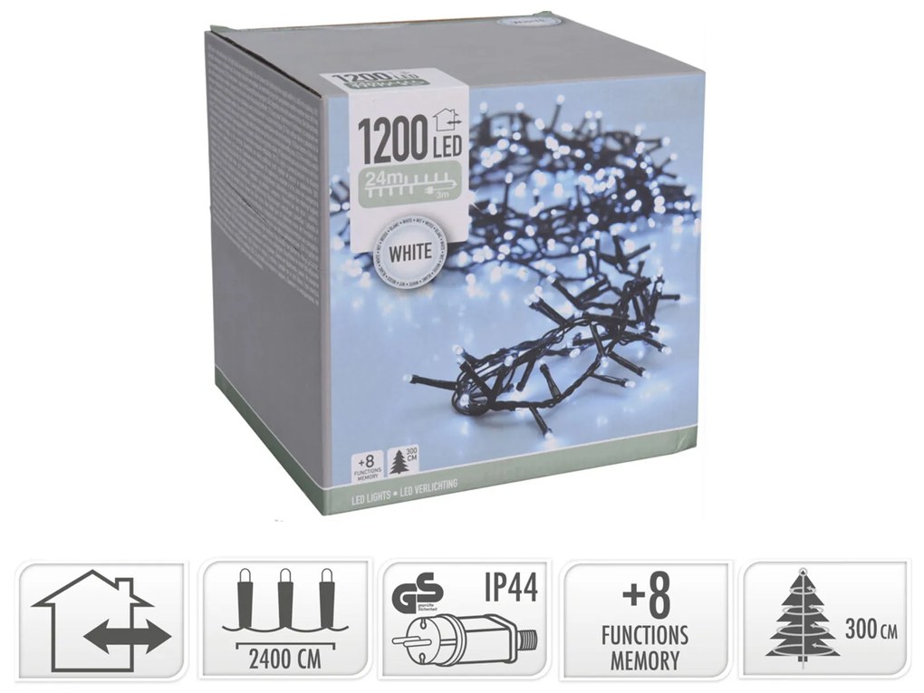 Grinalda 1200 Leds Luz Fria 24M