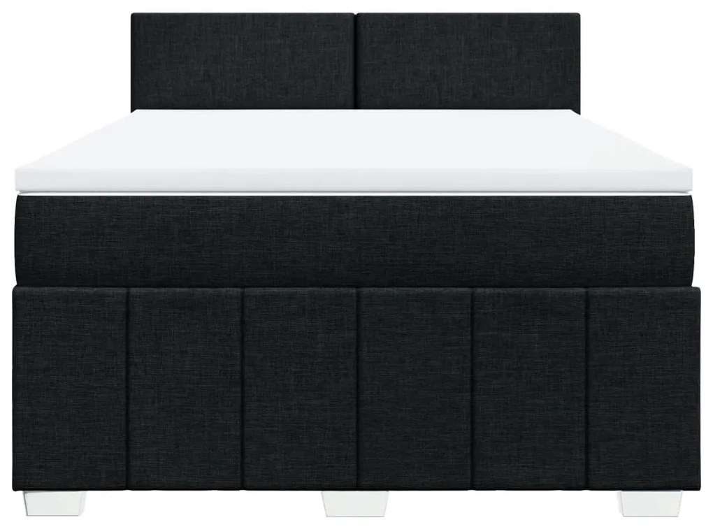 Cama com molas/colchão 140x200 cm tecido preto