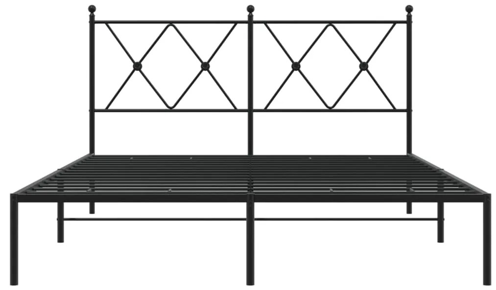 Estrutura de cama com cabeceira 140x200 cm metal preto