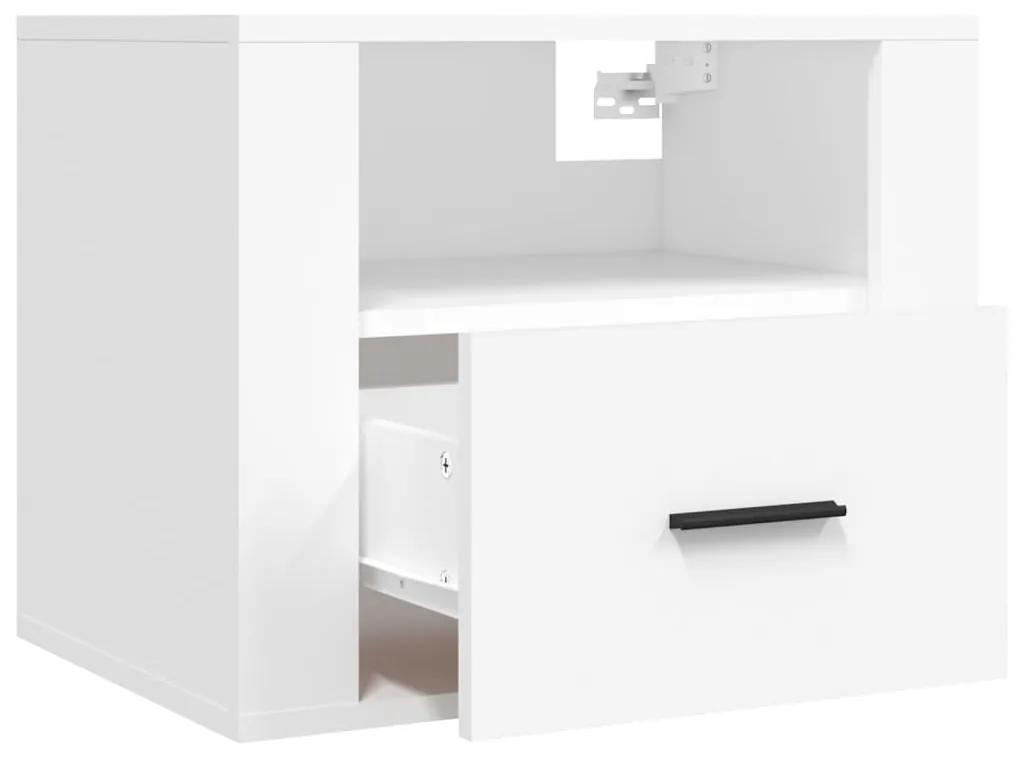 Mesas de cabeceira de parede 2 pcs 50x36x40 cm branco