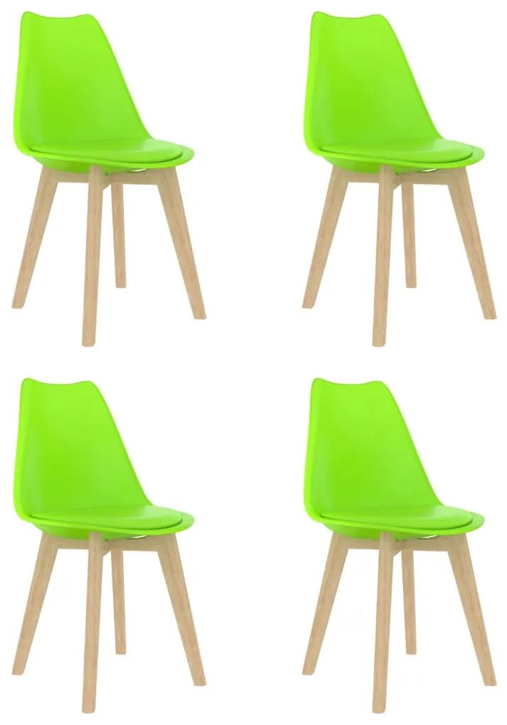 289143 vidaXL Cadeiras de jantar 4 pcs plástico verde