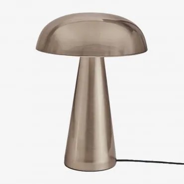 Candeeiro De Mesa De Ferro Galina ↑35 Cm Cinza Aço - Sklum