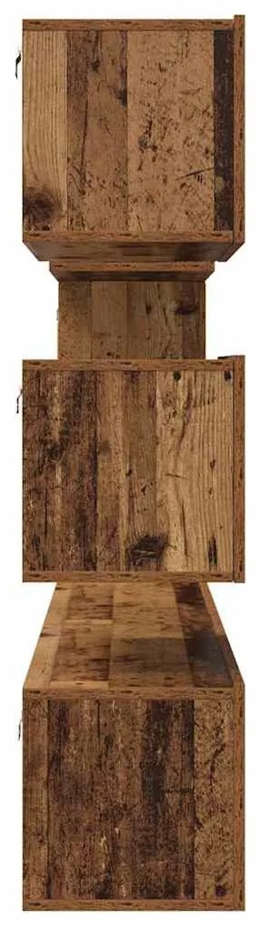Conjunto de móvel de TV 6 pcs Madeira antiga 30.5 x 30 x 90 cm