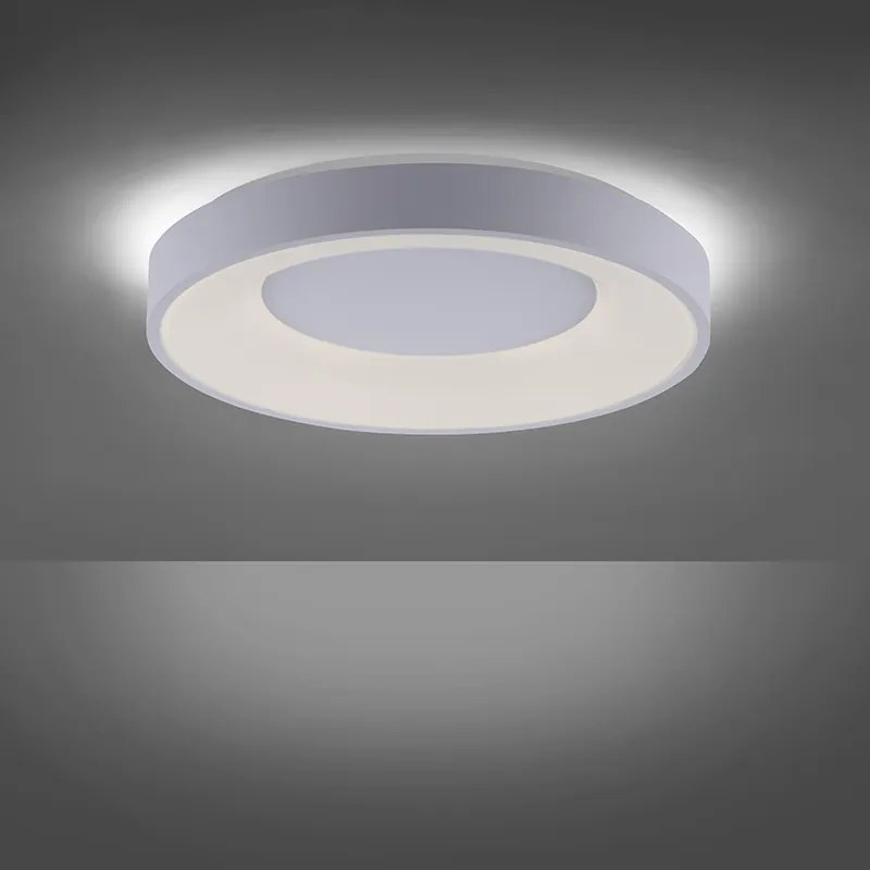 Candeeiro de teto moderno branco com LED regulável em 3 níveis - Steffie Moderno