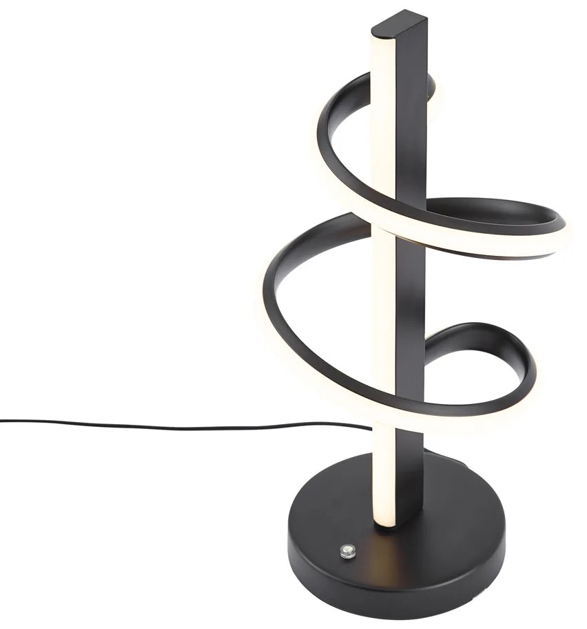 Candeeiro de Mesa de Design Preto Incl. LED Regulável - Rolla Moderno