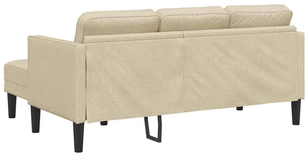 Sofá L de 3 Lugares vidaXL Creme 160 cm em Tecido