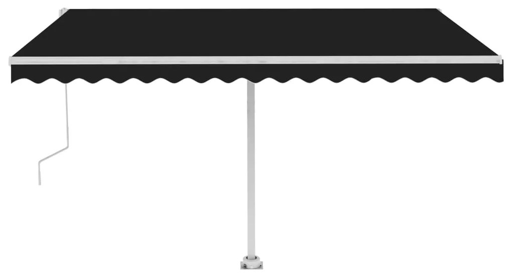 Toldo automático com LED e sensor de vento 450x350 cm antracite
