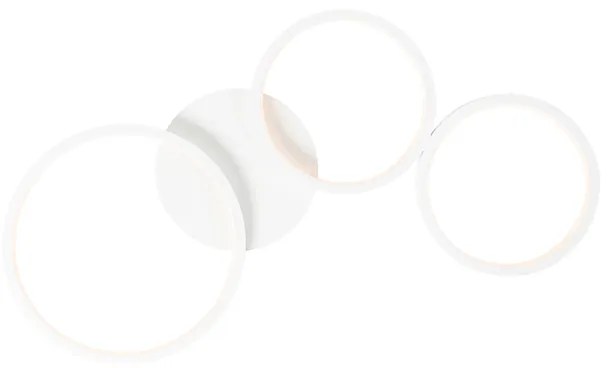 Candeeiro de teto design branco com LED 3-passos regulável 3 luzes - Pande Design