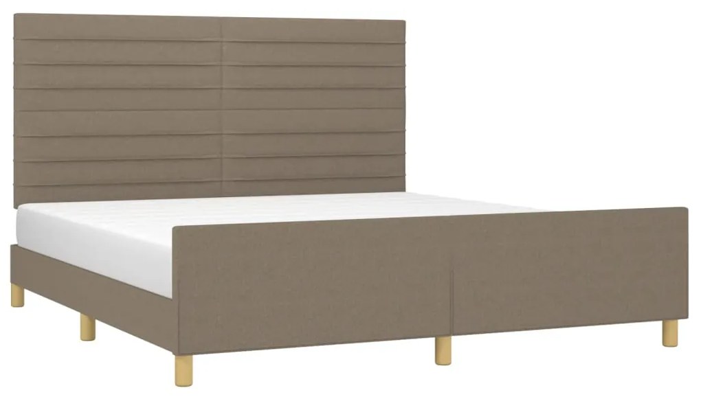 Cama sem colchão 160x200 cm tecido castanho-acinzentado