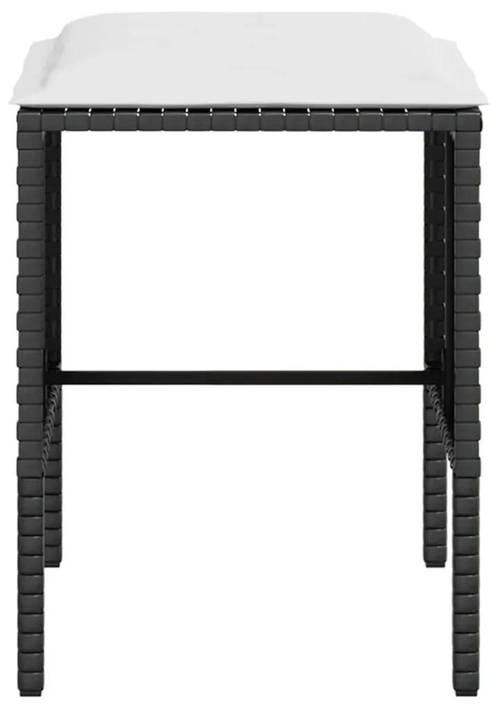 5 pcs conjunto sofás formato L c/ almofadões vime PE preto