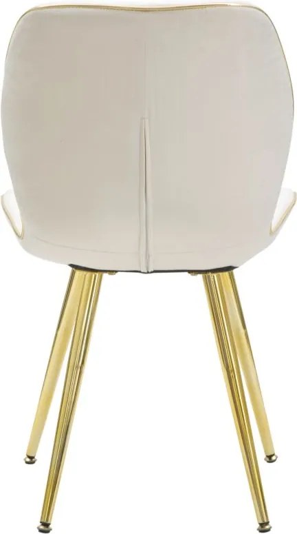 CONJUNTO 2 CADEIRAS 46X58X77 CM CREME E DOURADO