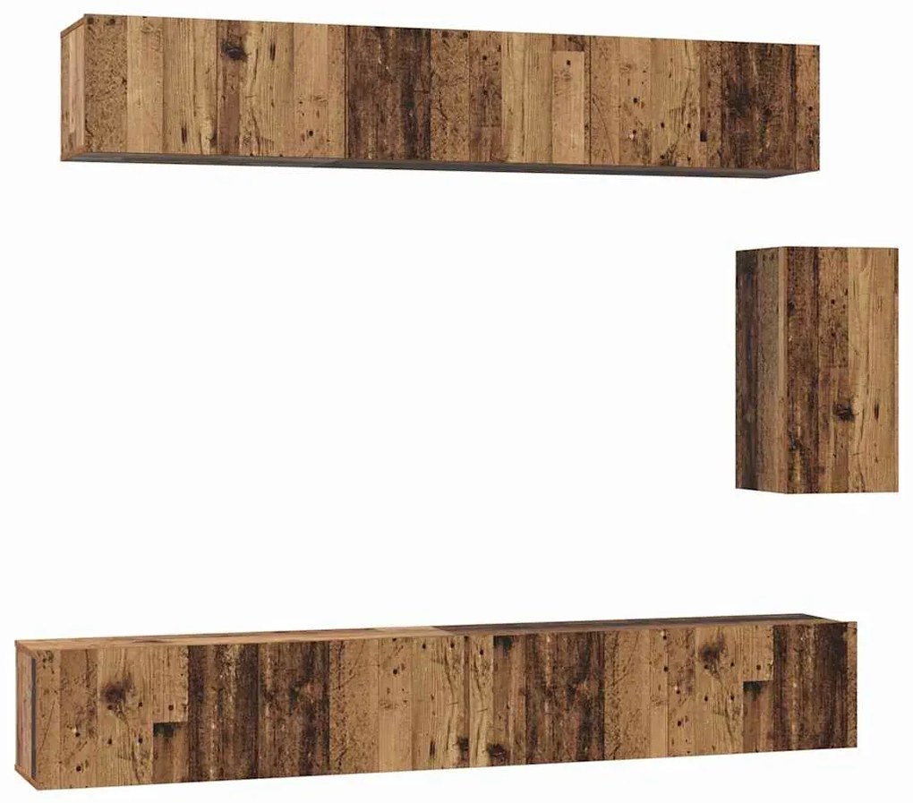 Conjunto de móvel de TV 6 pcs Madeira antiga 100 x 30 x 30 cm