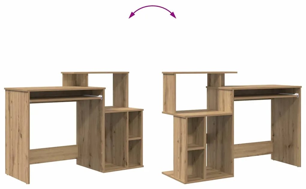 mesa com Armazenamento Carvalho Artesanal 120.5x44x88.5 cm Madeira Der