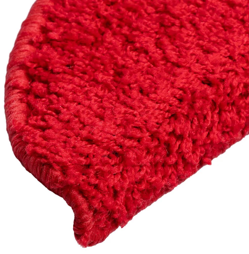 Tapetes de escada 20 pcs 56x17x3 cm vermelho