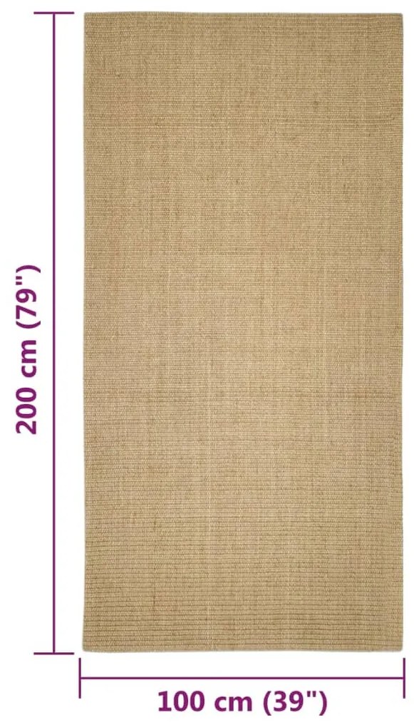 Tapete de sisal para poste arranhador 100x200 cm