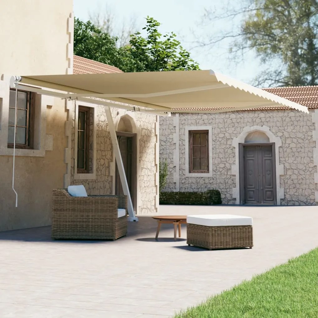 vidaXL Toldo automático independente 500x300 cm cor creme