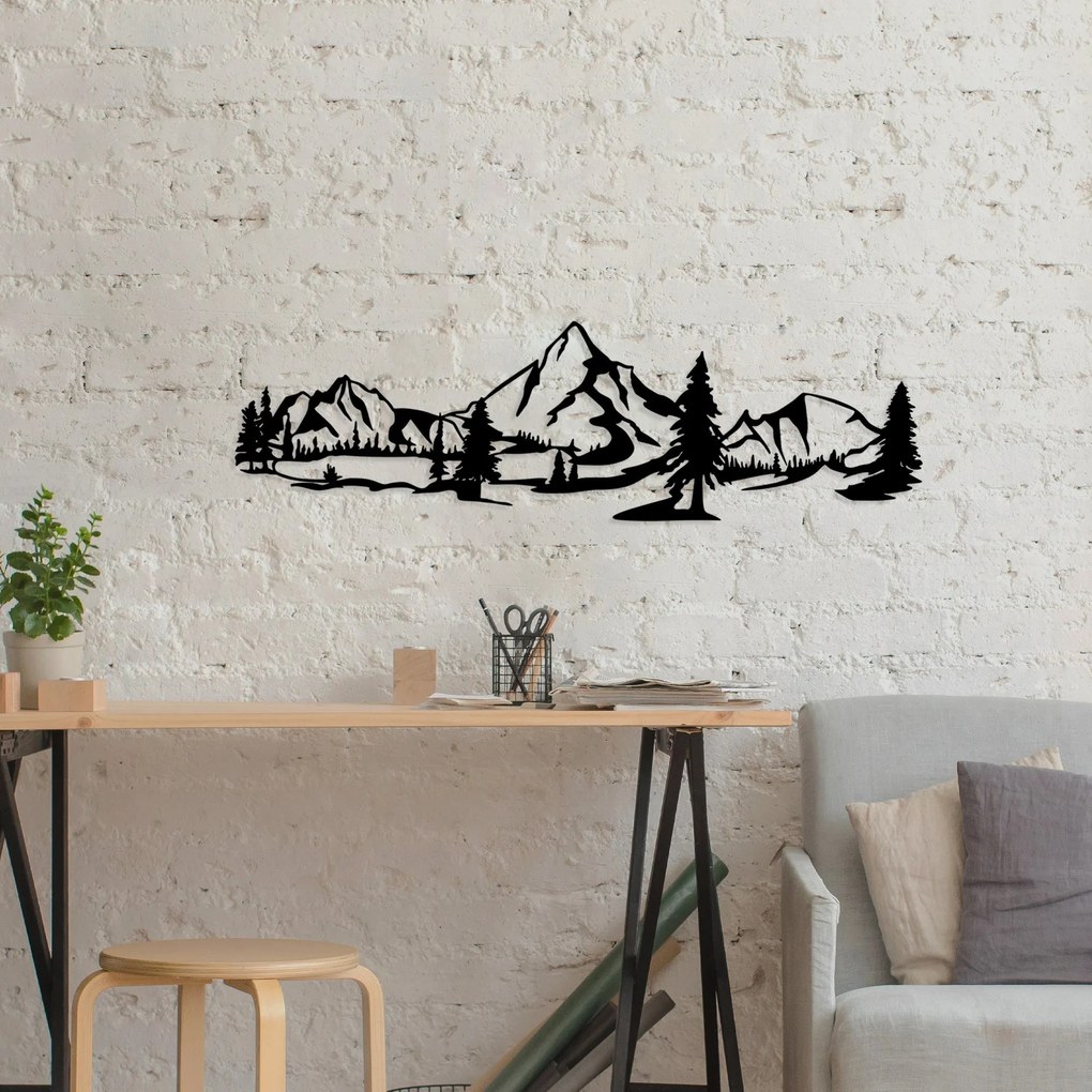 Acessório Decorativo de Parede Landscape 4 – Preto – 20 x 70 cm