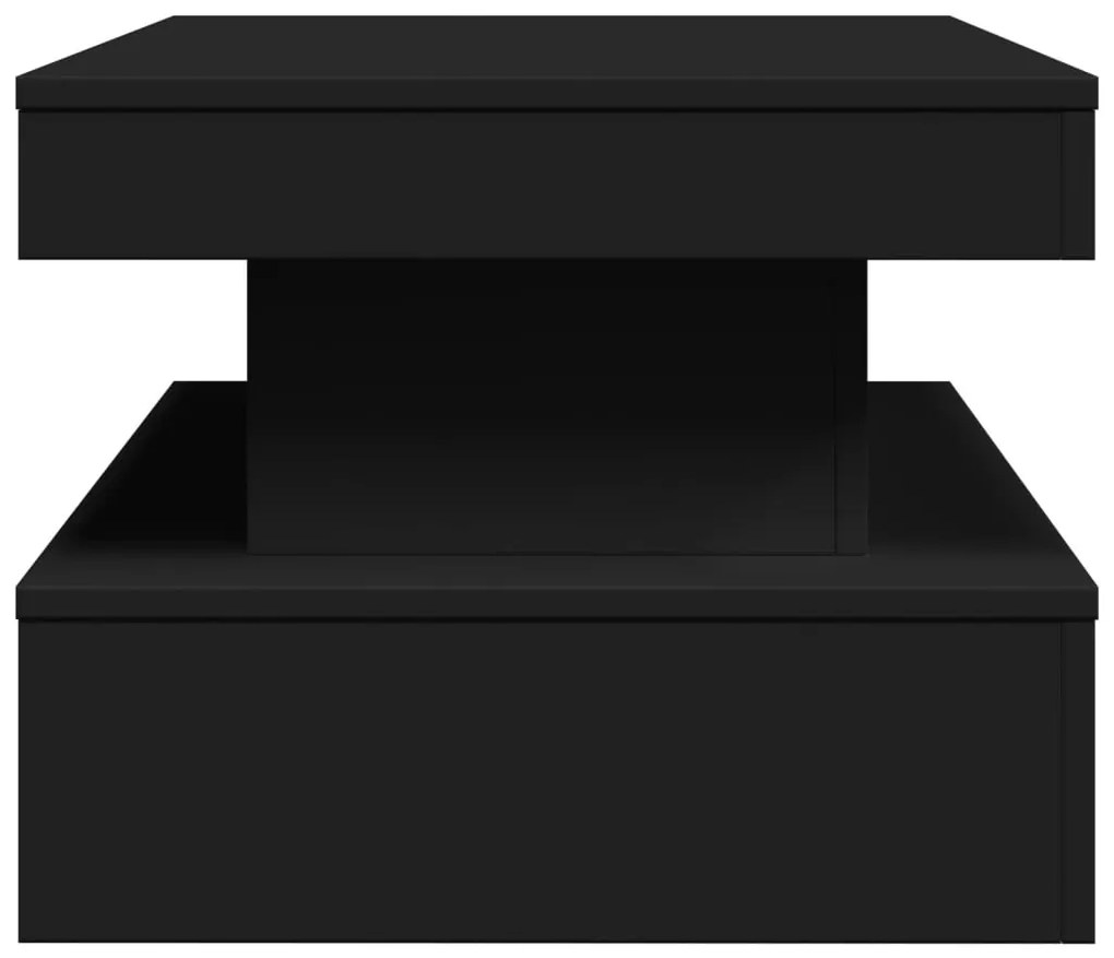 Mesa de centro com luzes LED 90x50x40 cm preto