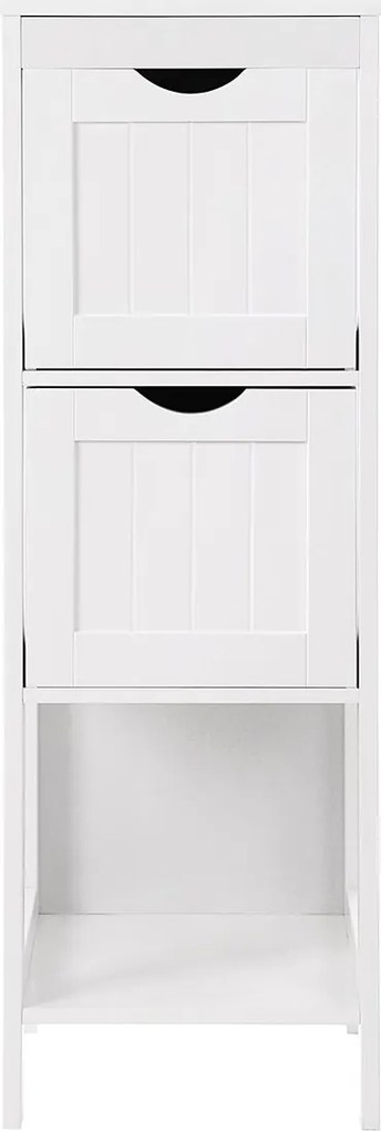 Armário de casa de banho com 2 gavetas 30 x 89 x 30 cm Branco