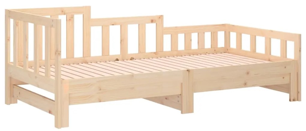 Estrutura sofá-cama de puxar 2x(90x190) cm pinho maciço