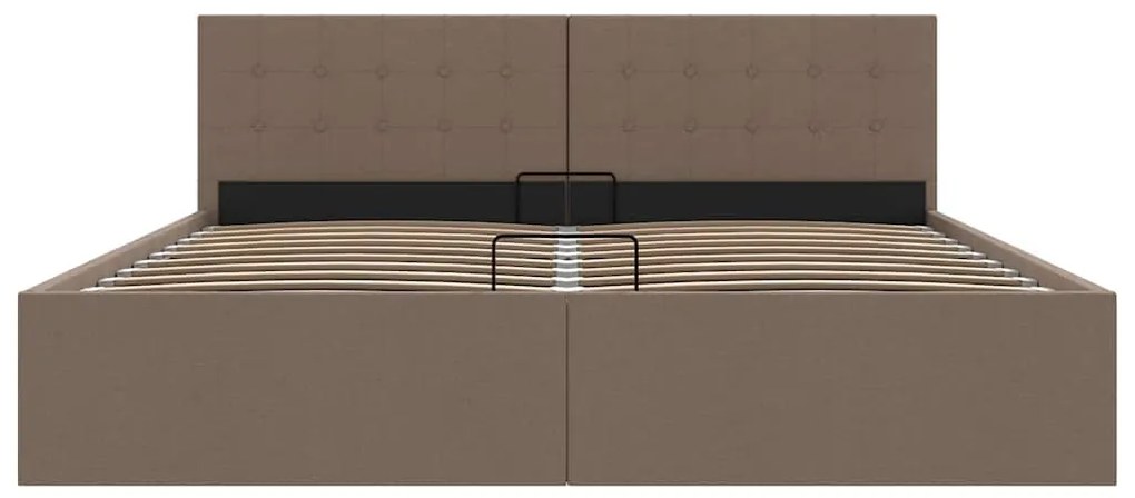 Cama hidráulica c/ arrumação 160x200cm tecido cinza-acastanhado
