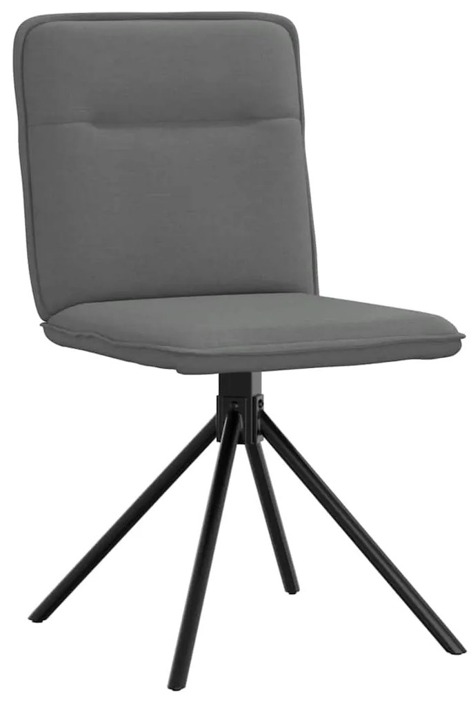 Cadeiras de jantar 4 pcs tecido cinzento-escuro