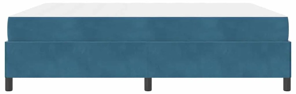 Estrutura da Cama Azul Escuro e Branco 180 x 200 cm Veludo