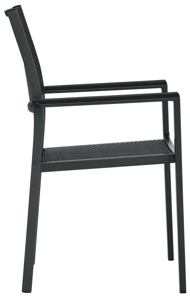 5 pcs Conjunto de jantar para jardim preto