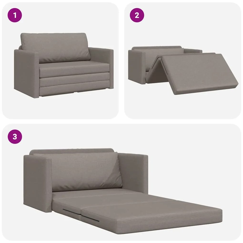 Sofá-Cama 2 em 1 Taupe 124x71x78 cm Tecido