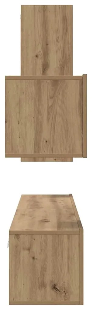 Conjunto de móvel de TV com gaveta com prateleira 4 pcs carvalho artis
