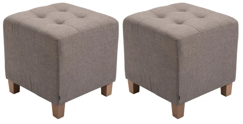 Conjunto de 2 bancos Pharao 46 x 45 x 45 cm Castanho acinzentado