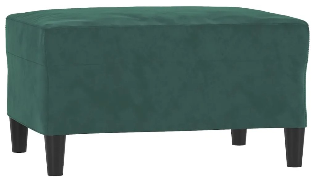 3 pcs conjunto de sofás com almofadas veludo verde-escuro