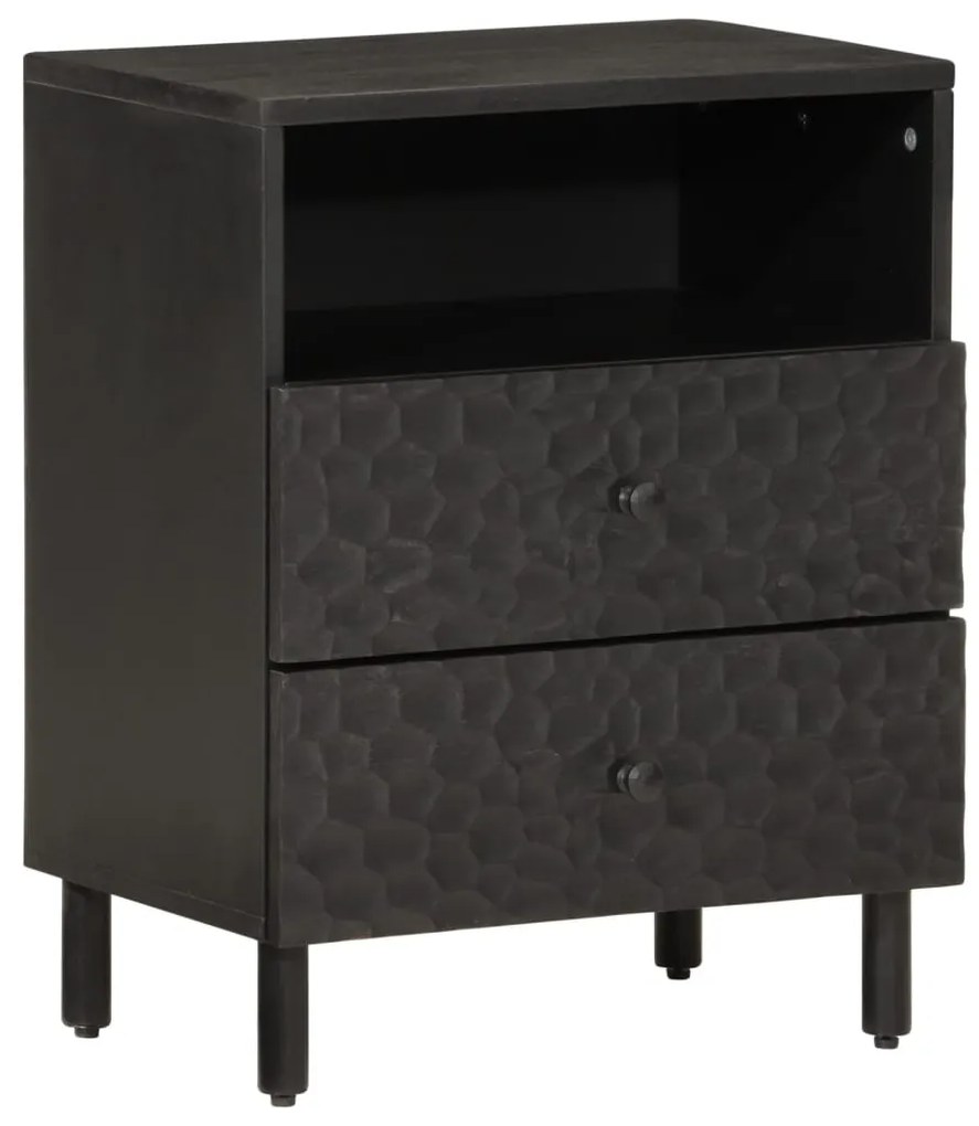 Mesa de cabeceira 50x33x60 cm madeira de mangueira maciça preto
