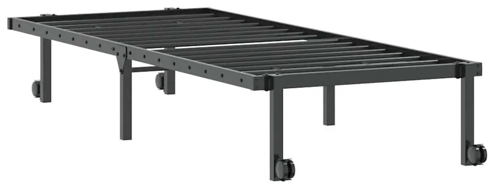 Estrutura de cama sem colchão Dobrável 80x200 cm aço preto