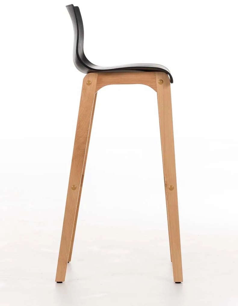 Banco de bar Hoover em plástico e com estrutura de Cor Natural 41 x 101 x 46 cm Preto