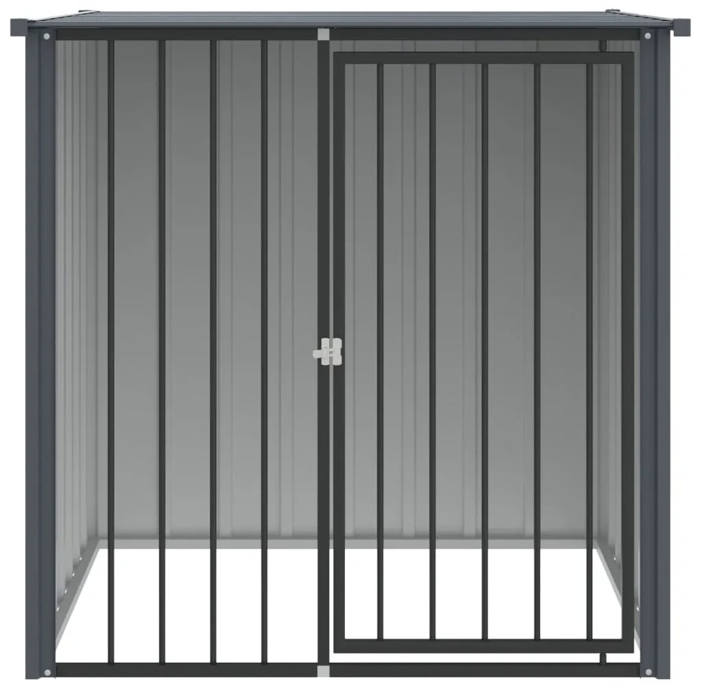 Casota para cães com teto 110x103x109 cm aço galvanizado preto