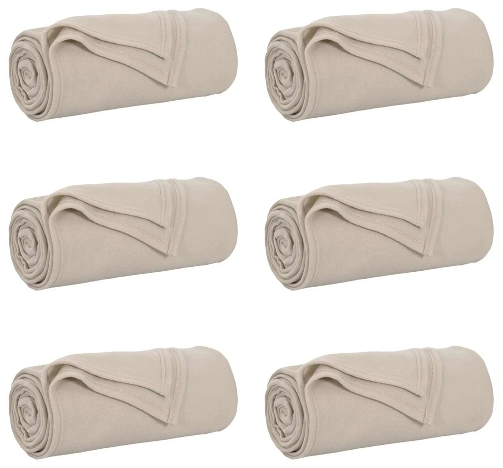 vidaXL Cobertores de Sofá 6 pcs Bege 200 x 150 cm Lã