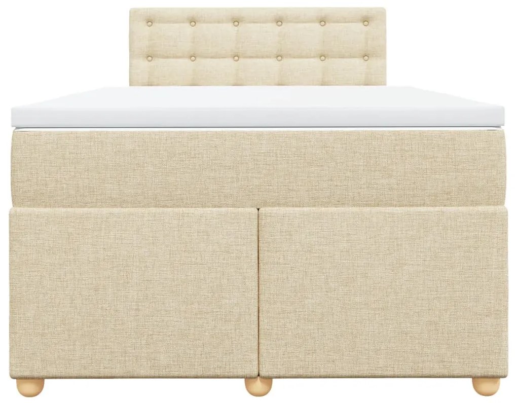 Cama boxspring com colchão 120x190 cm tecido cor creme